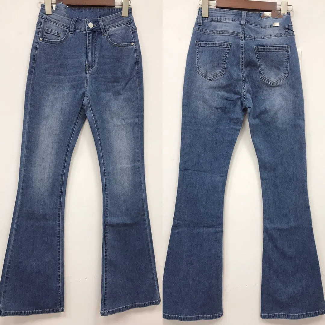 Venda Direta de Fábrica Calças Jeans de Algodão com Spandex para Mulheres Personalizadas de Alta Qualidade