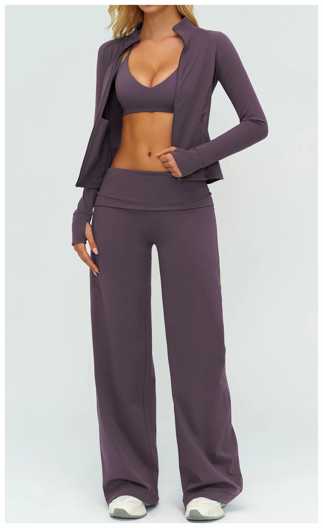 Roupas de Fitness para Mulheres Conjunto de Yoga ao Ar Livre Roupas Esportivas Acessíveis