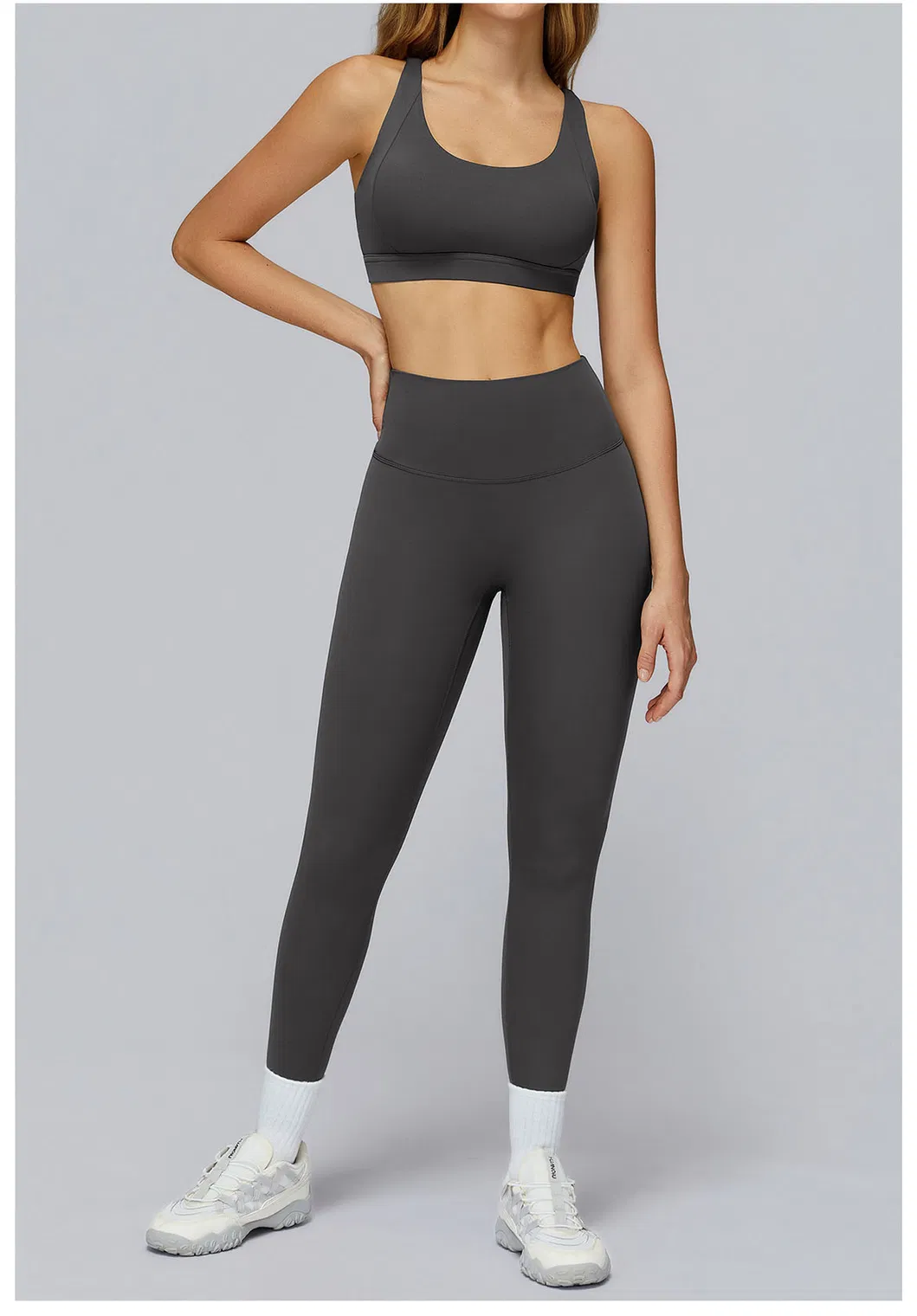 Conjunto de Fitness de Alta Qualidade para Mulheres: Sutiã, Jaqueta e Leggings, Roupas de Atividade Esportiva