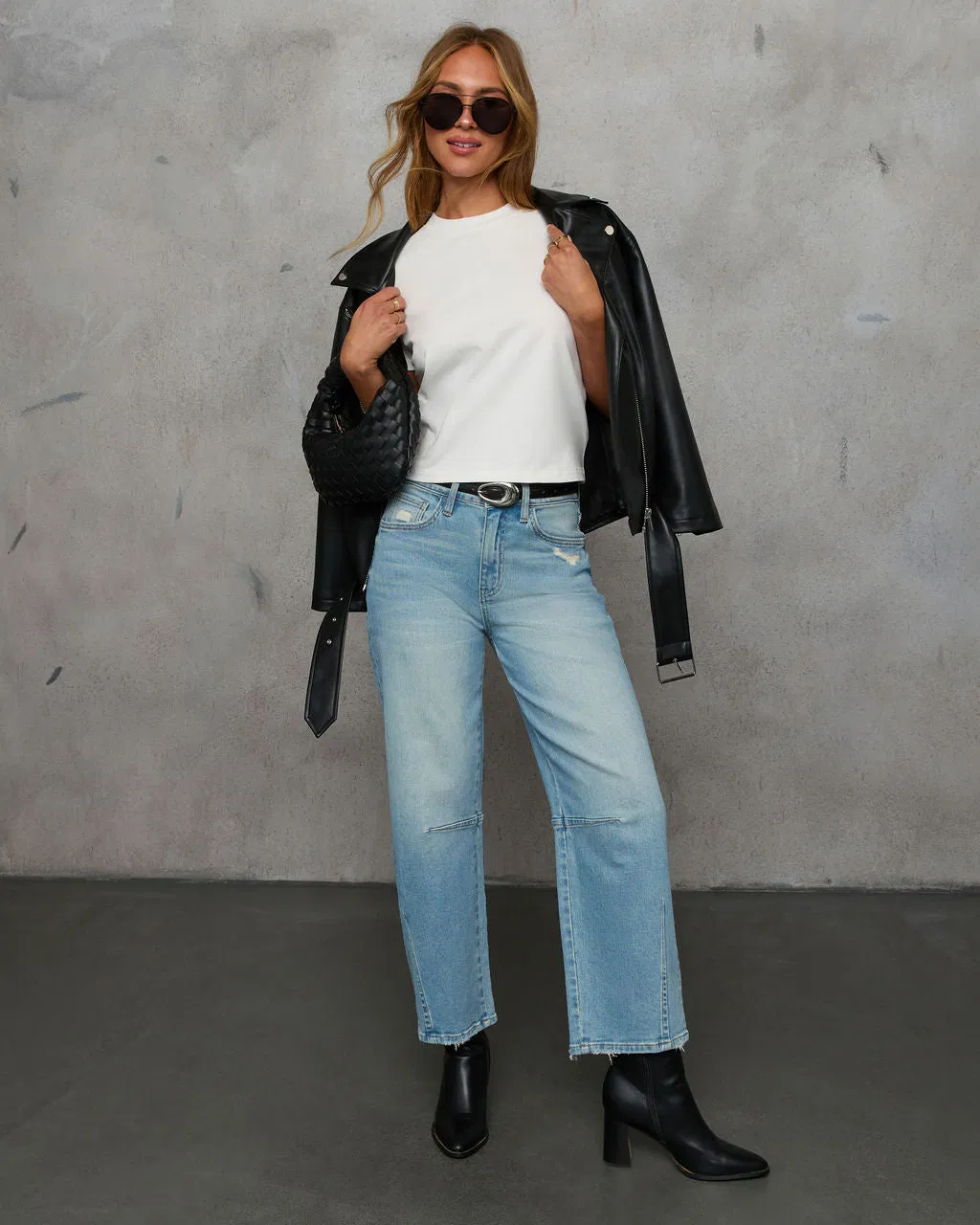 Roupas Femininas 2025 Primavera Nova Moda Casual Calças de Denim Soltas com Cintura Média em Estilo Balão