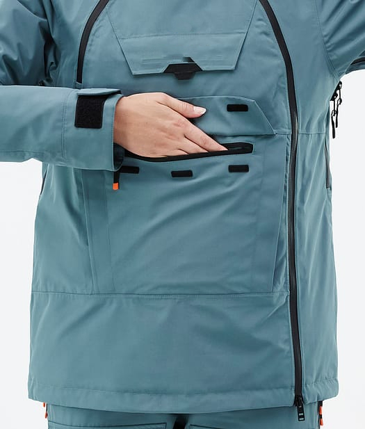 Jaqueta de esqui feminina estilo mais recente, manga longa, jaqueta de snowboard para mulher, roupa feminina, quantidade personalizada, casaco de algodão azul