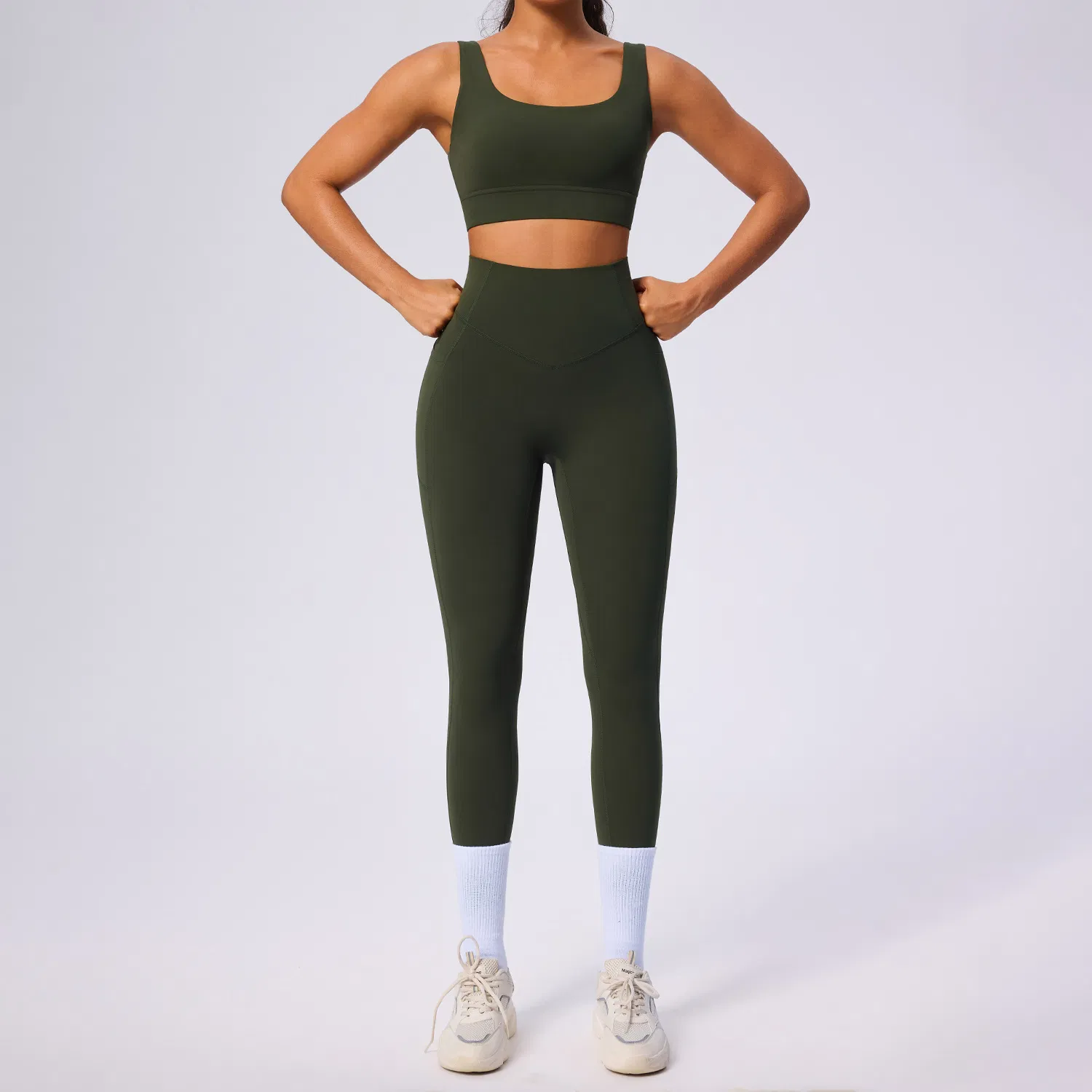 Roupas Esportivas Plus Size Leggings de Cintura Alta Conjunto de Yoga Roupas de Corrida Femininas Roupas de Fitness