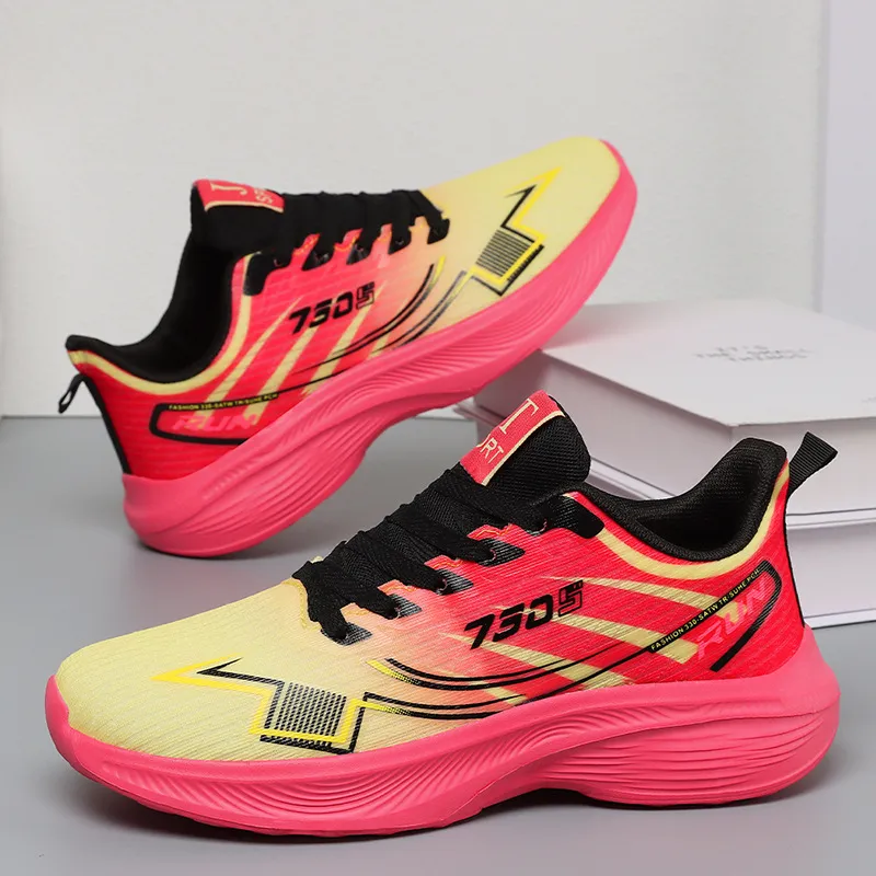Sapatos Casuais de Moda Cores Brilhantes Mulheres Tênis de Malha Respirável Atacado Unissex Solado de EVA Tênis Urbanos para Mulheres