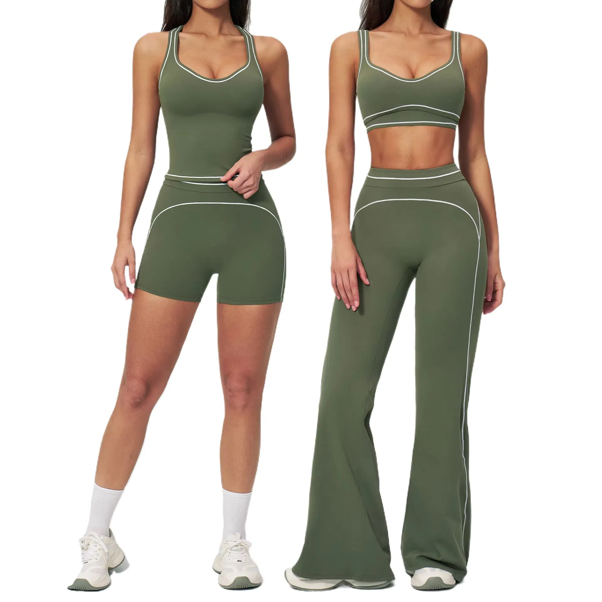 Conjunto de Yoga 2PCS Roupas Femininas Conjuntos Esportivos Roupas de Academia Roupas de Corrida Sutiã Esportivo Conjuntos Femininos Roupas de Treino Roupas de Yoga Esportivas