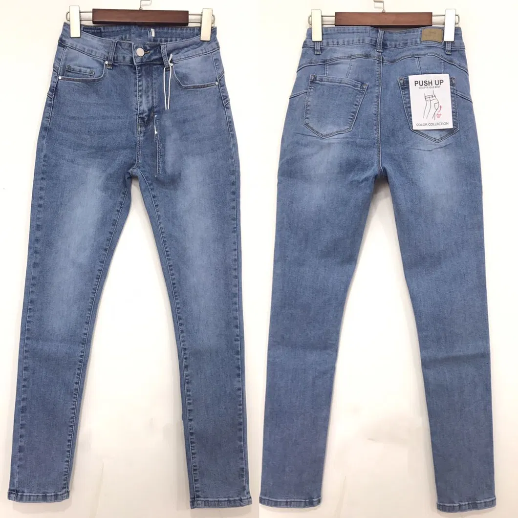 Venda Direta de Fábrica Calças Jeans de Algodão com Spandex para Mulheres Personalizadas de Alta Qualidade