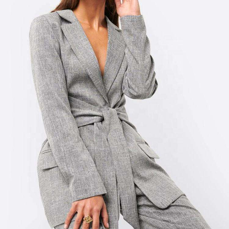 Conjunto Feminino Sob Medida de Três Peças para Escritório, Traje Formal, Jaqueta, Colete e Calças