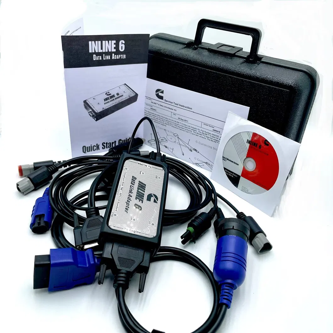 Professional for COM-Mins Inline 6 V7.62 Data Link Adapter Heavy Duty Diagnostic Tool Full 8 Cable Truck Scanner Inline6