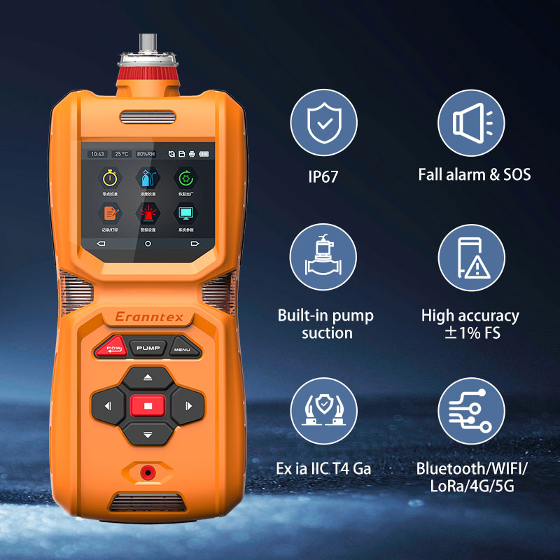 Flue Gas Analyzer For CO/O2 Environmental Monitoring High Accuracy 1%FS Imported High-precision Sensor ISO9001 CE ATEX
