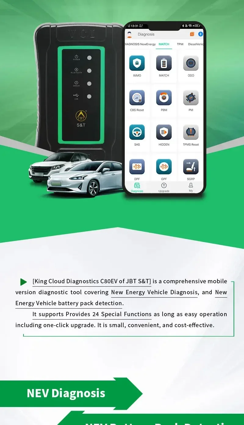 C80 EV Special Diagnostic Tool for New Car Decoder