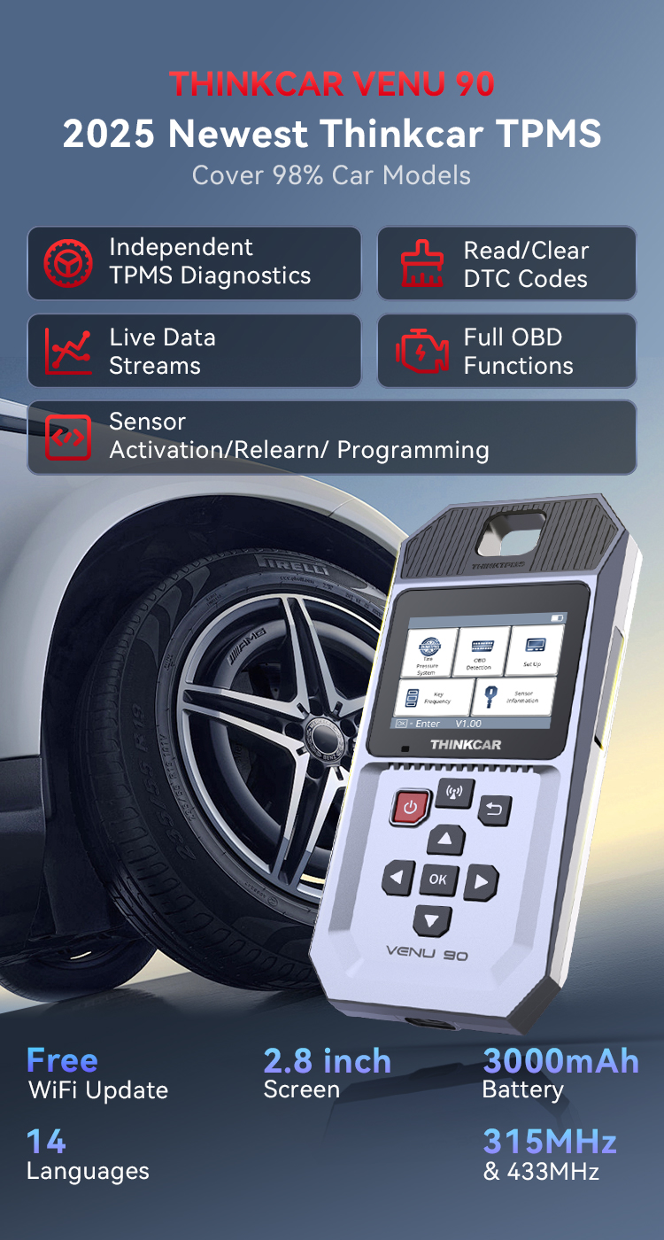THINKCAR VENU 90 TPMS Diagnostic Tool Front Display