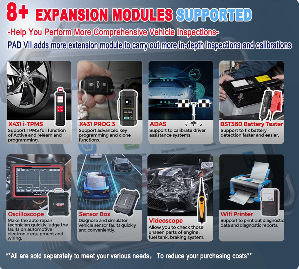 Launch X431 Pad VII Vehicle Key Programming Car Computer Diagnostic Truck Scanner Heavy Equipment Duty Diagnostic Tool