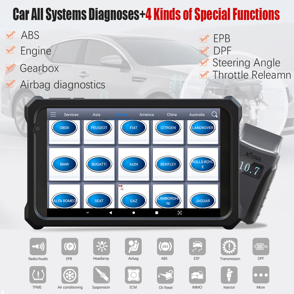 OBD2 Car All Systems Diagnostic Tools XTOOL Anyscan A30 with Tablet P80 ABS EPB DPF Reset OBD 2 Automotive Scanner Anyscan A30m