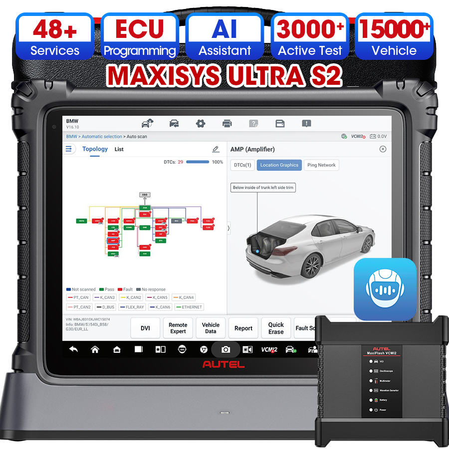 Autel Ultra S2 Full System Covering Engine, Transmission ABS SRS Diagnosis And Automotive Maintenance Assistant Diagnostic Tool