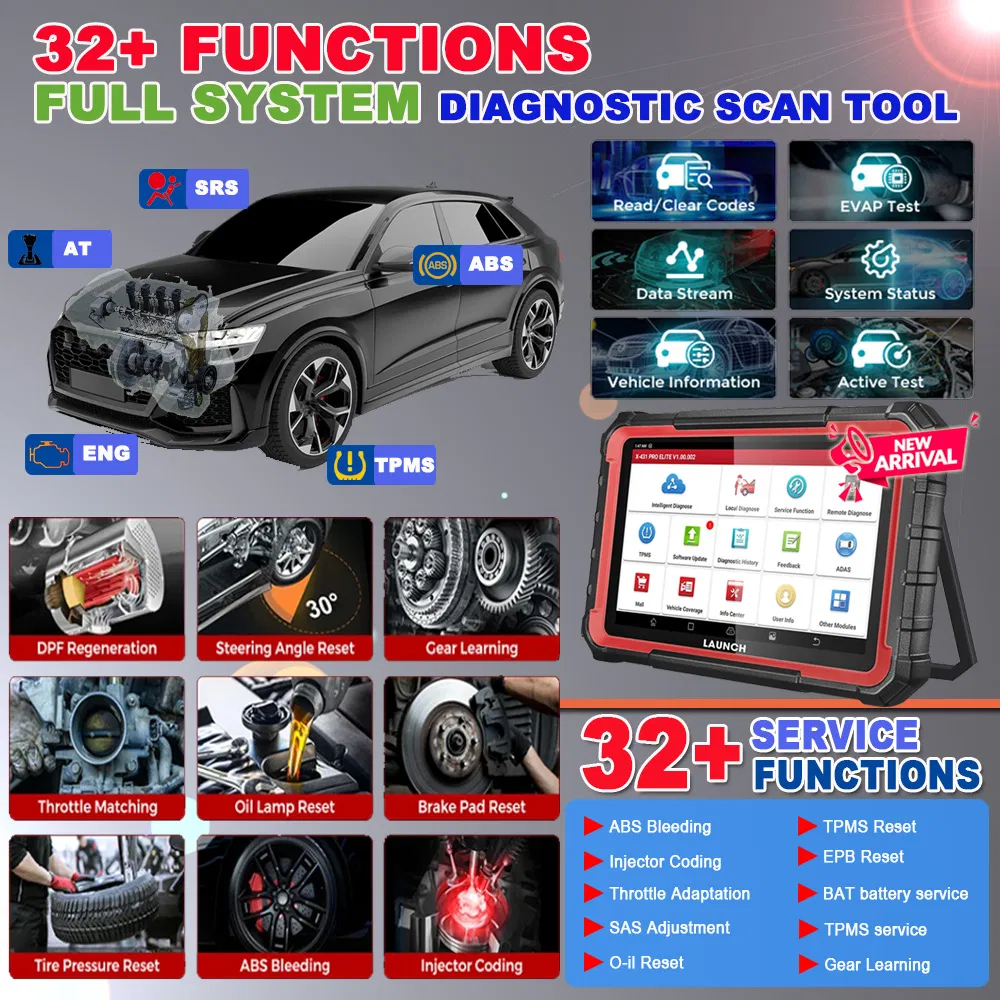 Original Launch X431 PRO Elite OBD2 Scanner ECU Coding All System Diagnostic Tool