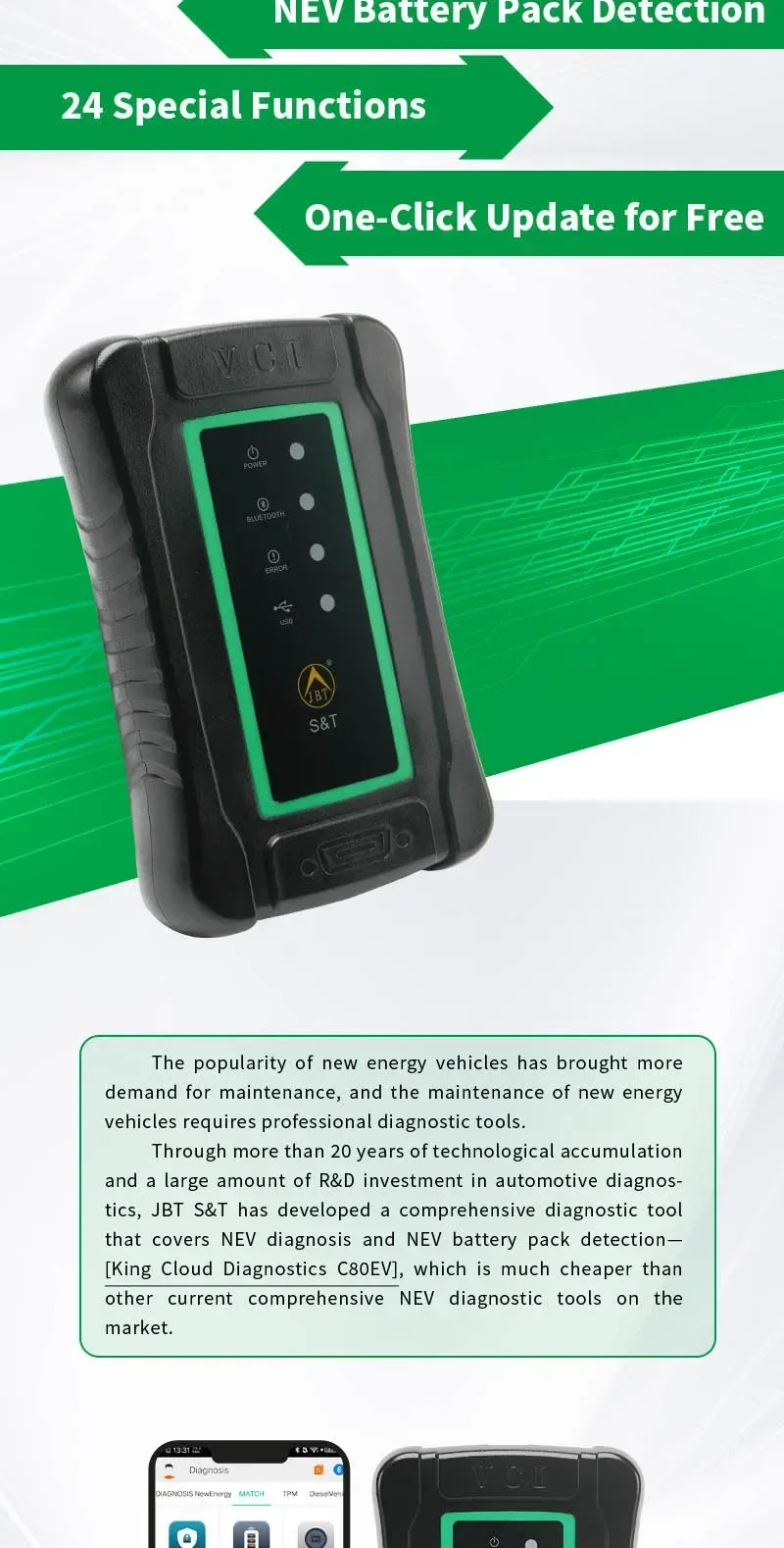 C80 EV Special Diagnostic Tool for New Car Decoder