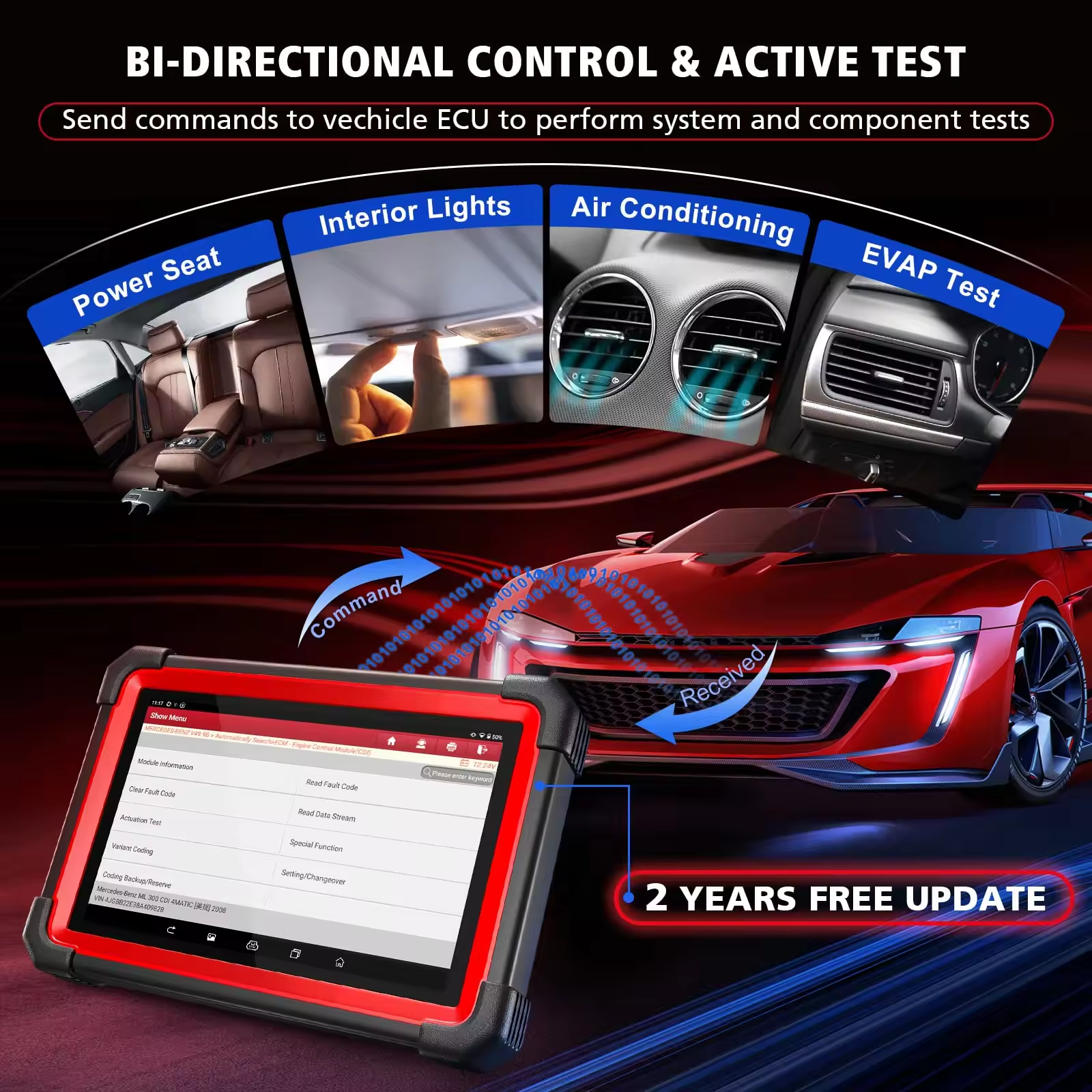 2025 LAUNCH X431 IMMO ELITE Car Diagnostic Scanner Smart KEY Programming Tool with 2 Years Update