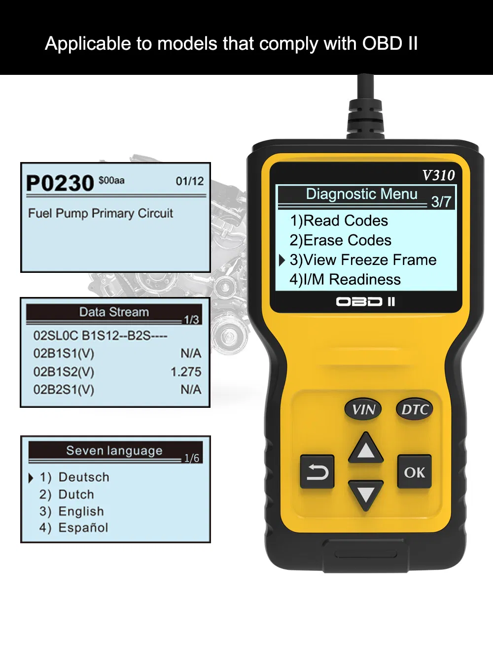 Automotive Inspection Tool Parts High Quality OBD2 Car Scanner Diagnostic Tool