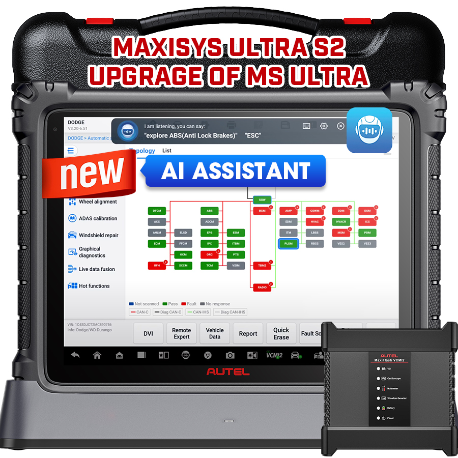 Autel Ultra S2 Full System Covering Engine, Transmission ABS SRS Diagnosis And Automotive Maintenance Assistant Diagnostic Tool