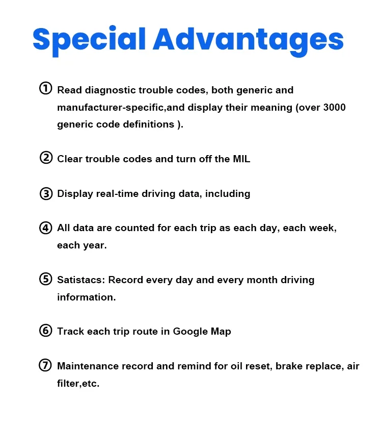 Wireless OBD2 Scanner Bluetooth 4.0 Car Diagnostic Tool