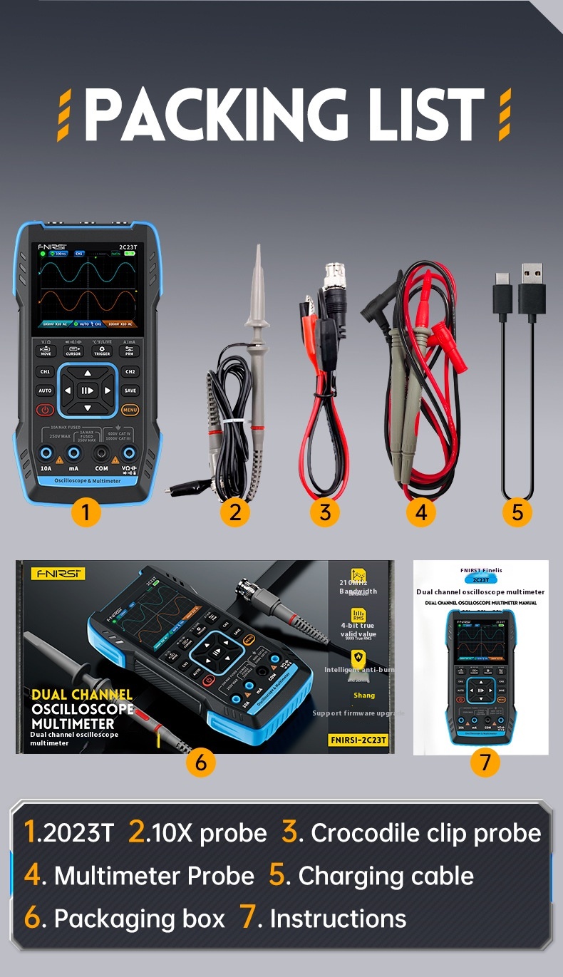 Portable Dual Channel Three-in-One Handheld Digital Oscilloscope for Auto Repair Small and Easy to Use