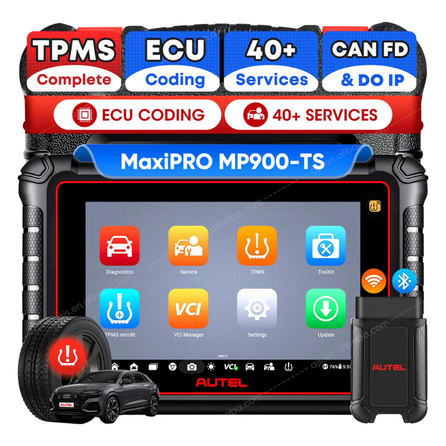 Autel MaxiPRO MP900 TS Vehicle OBD2 Scanner MP 900 Auto TPMS Sensor with VCI Full System MP808 MP900TS Car Diagnostic Tools