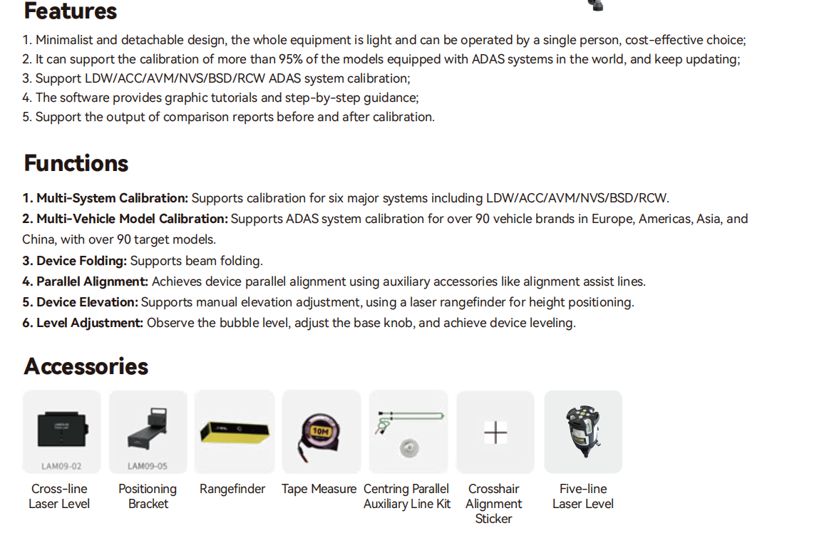ADAS Calibration Laser Rangefinder Alignment