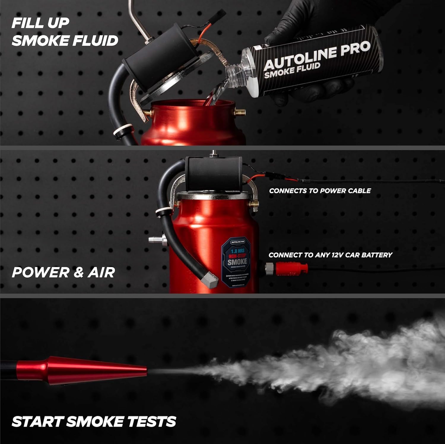 AutoLine Pro EVAP High Volume Smoke Machine Leak Tester with Built-in Air Pump OLIVER Fitment Red/Black Automotive All Vehicles