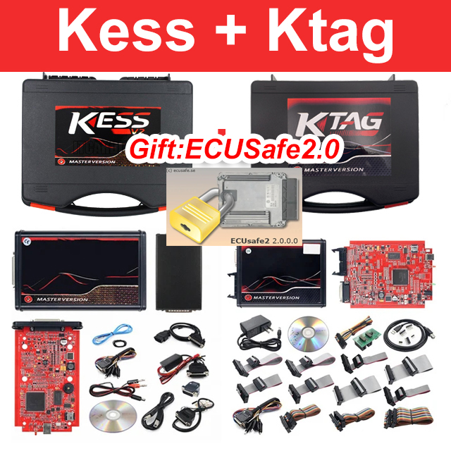 EU Red KESS V2 V5.017 Online 2.80 and K-TAG 7.020 2.25 KTAG ECU Programming Tools OBD2 Chip Tuning KESS KTAG ECU Programmer