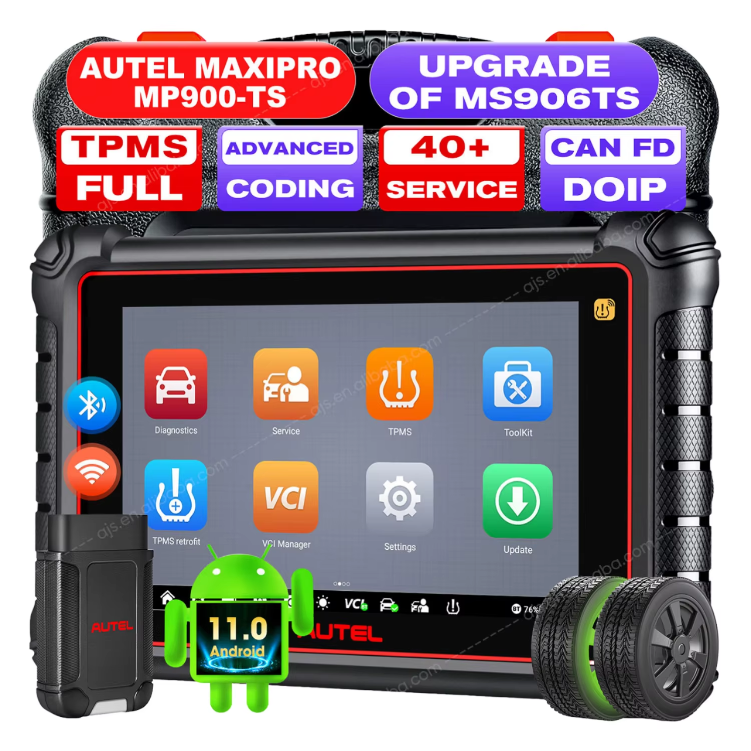 Autel MaxiPRO MP900 TS Vehicle OBD2 Scanner MP 900 Auto TPMS Sensor with VCI Full System MP808 MP900TS Car Diagnostic Tools