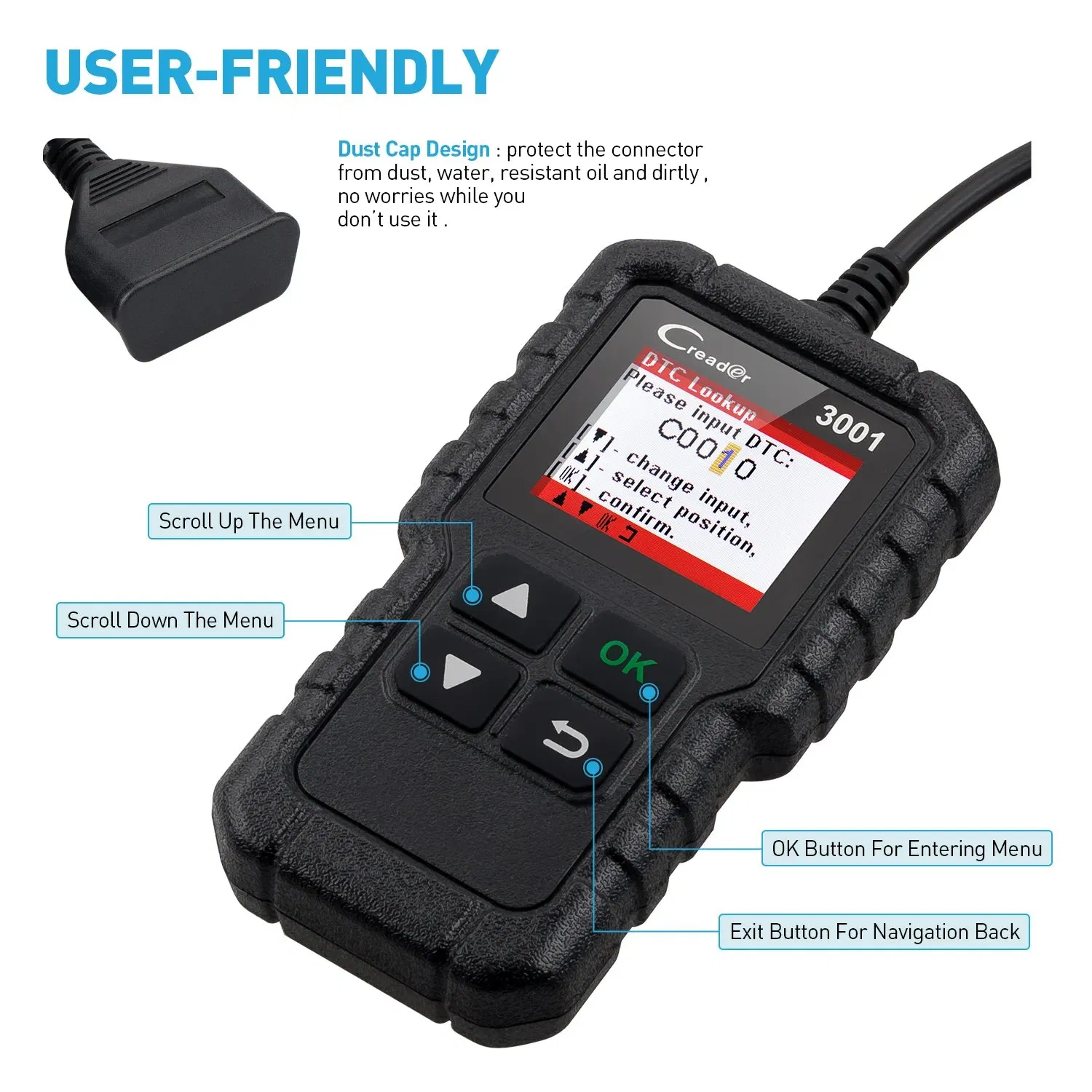 Launch X431 Cr3001 Code Reader OBD2 Diagnostic Scanner Auto Reader Scanner