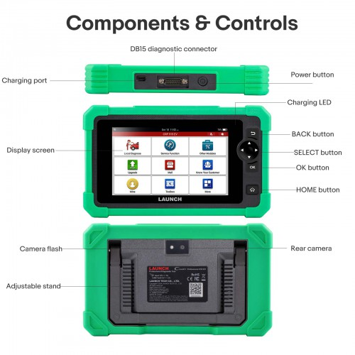 LAUNCH CRP919 EV Diagnostic Scanner for Electric Vehicles New Energy Cars Support CAN FD,DoIP Action Test Code Reading