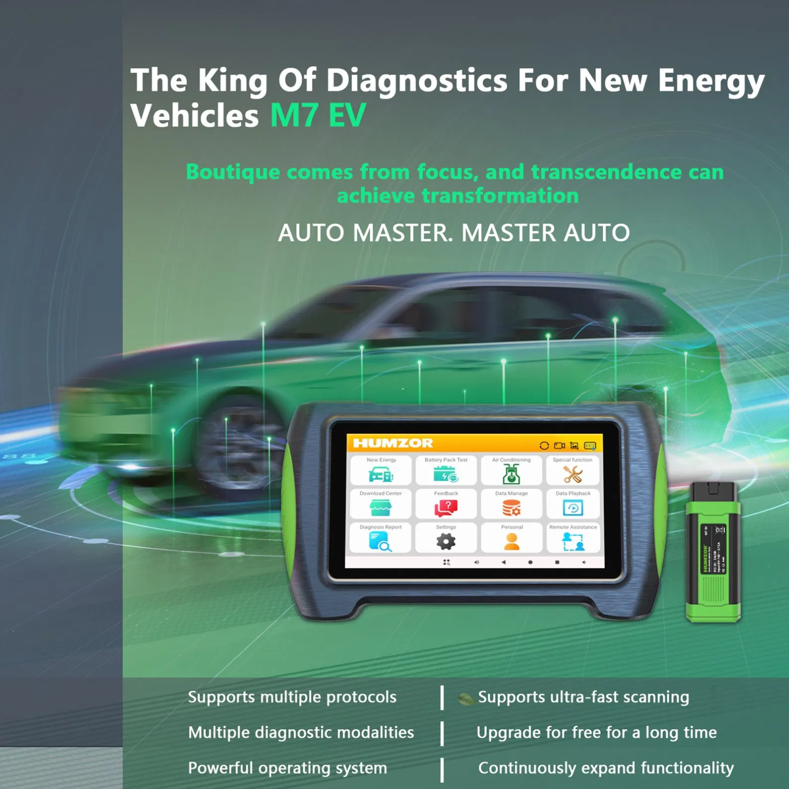 Portable Ultrasound Scanner New Energy Vehicles M7 3D Tool OBD2 Pour Voiture Scanner De Diagnostic Car Diagnostic Launch X431 Automotive Scanner Price Car Key