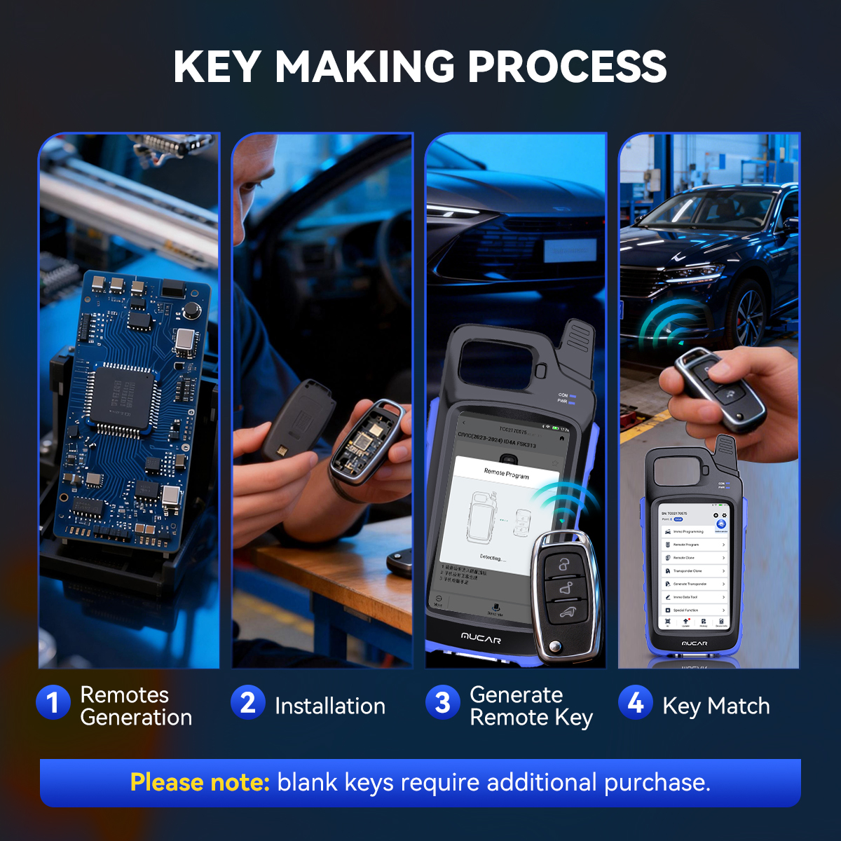 MUCAR KEY581 Key Programmer Tool for Automotive Locksmith with 5 Inch Screen CAN FD DOIP Support All Cars