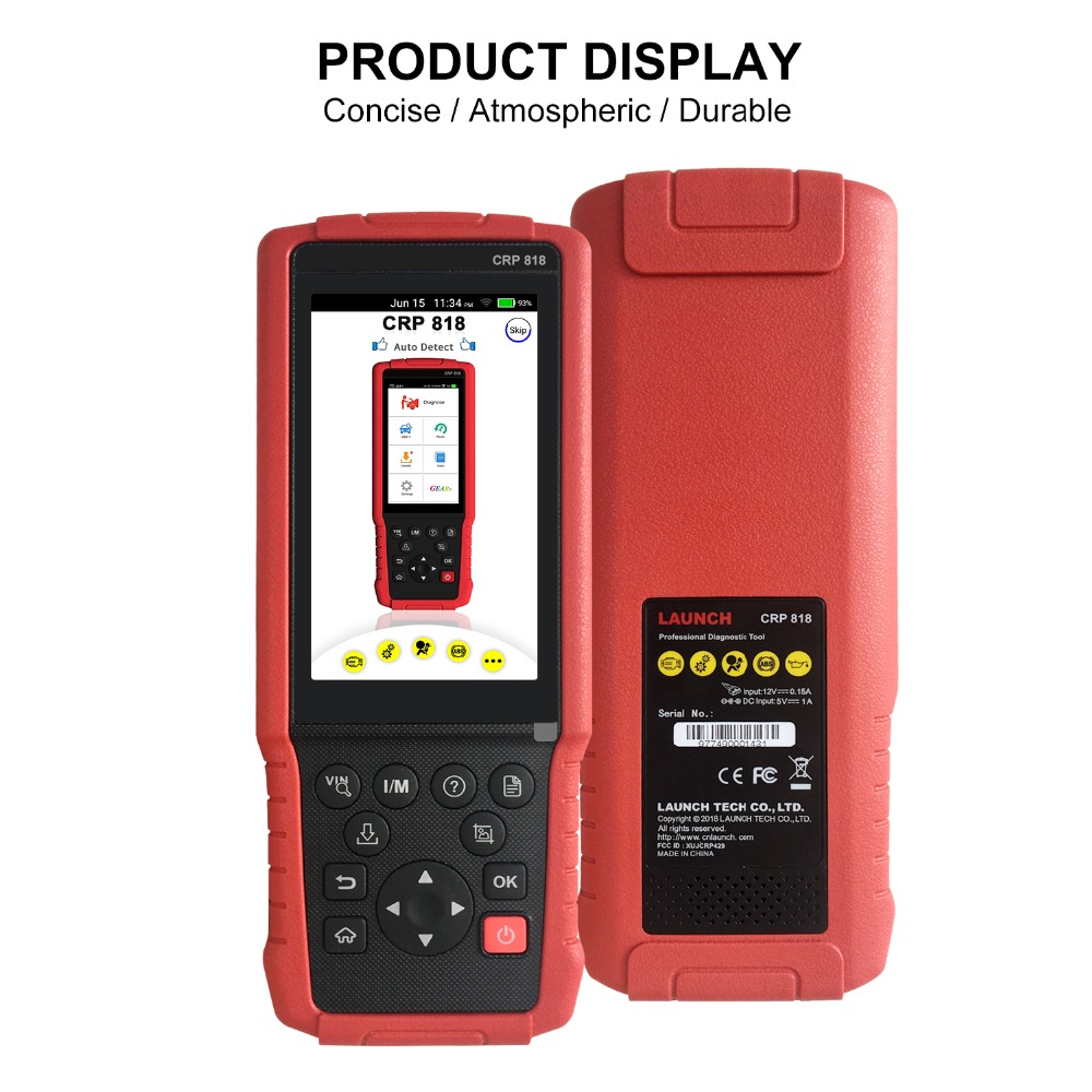 CRP818 OBD2 Diagnostic Tool Full System Automatic Identification of VIN Oil Lamp Reset, Brake Pad Reset