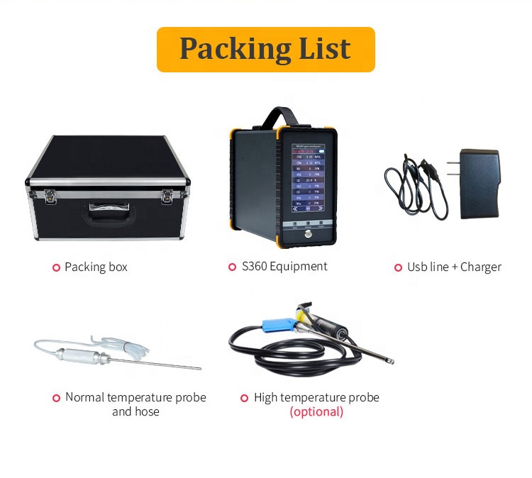 S360 Portable Biogas Analyzer Emission Methane Flue Multi Gas Detector Measuring Instruments Analyzer