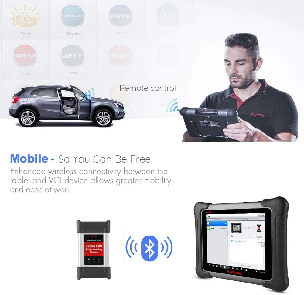 Original Maxisys Elite with WiFi/Bluetooth OBD Full Diagnostic Scanner with J2534 ECU Programming 1 Year Free Update