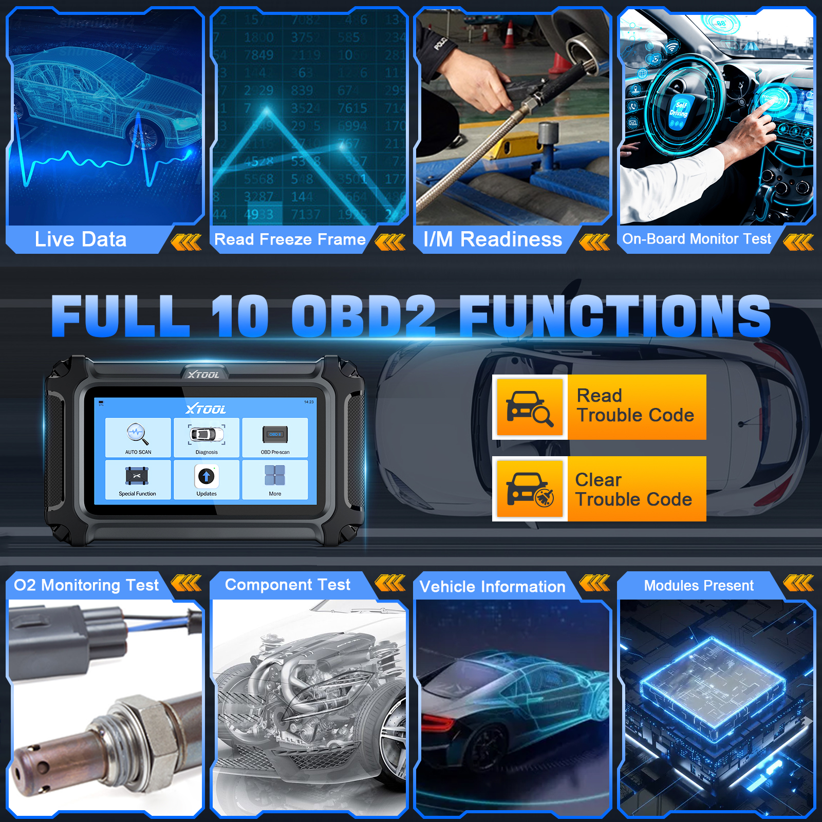 2026 Hot Obd2 Scanner Lifetime Free Update XTOOL D5 Universal Car Code Reader 5 System Vehicle Diagnostic Tool With 10+ Reset