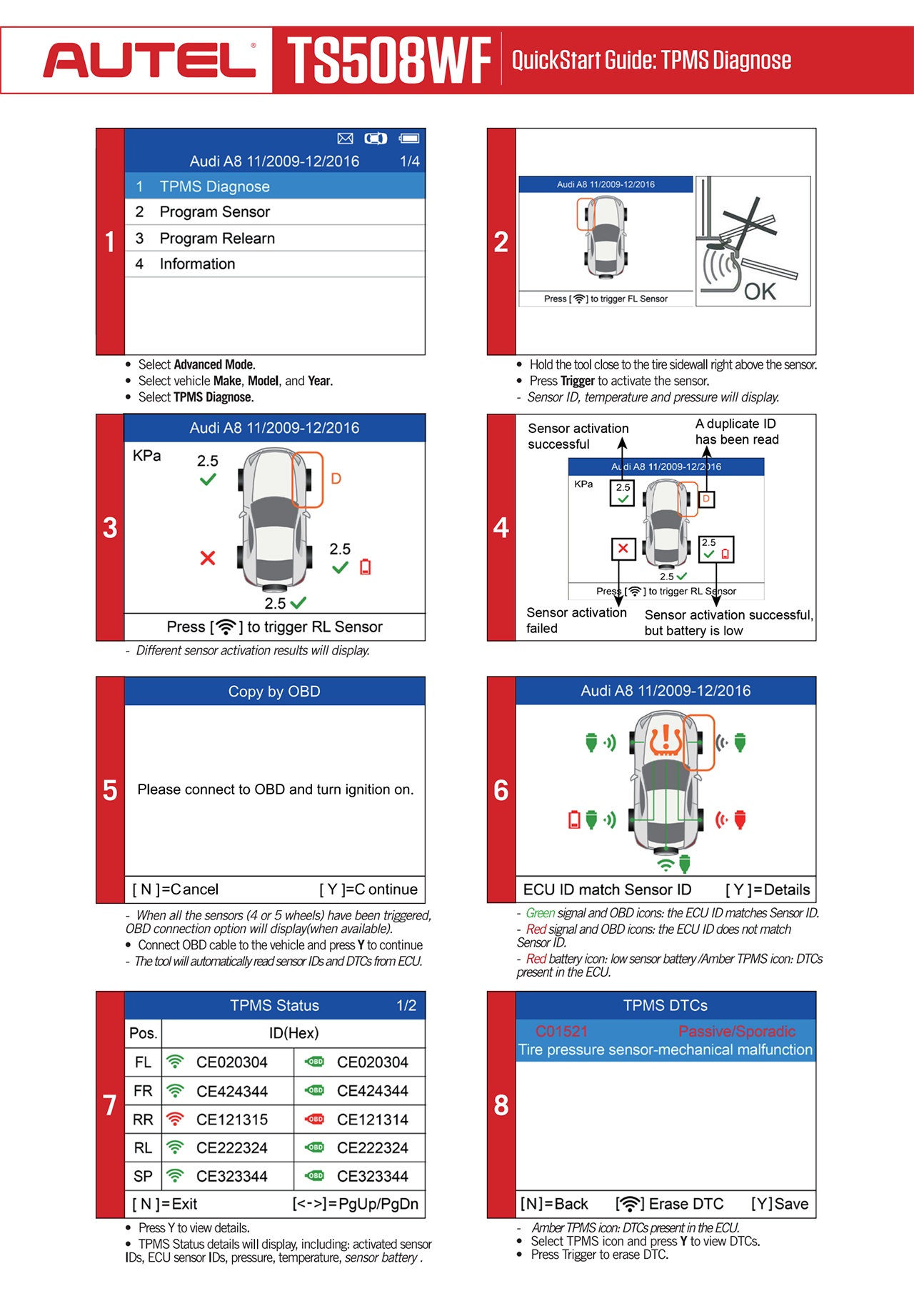 TPMS Trigger Tool Settings