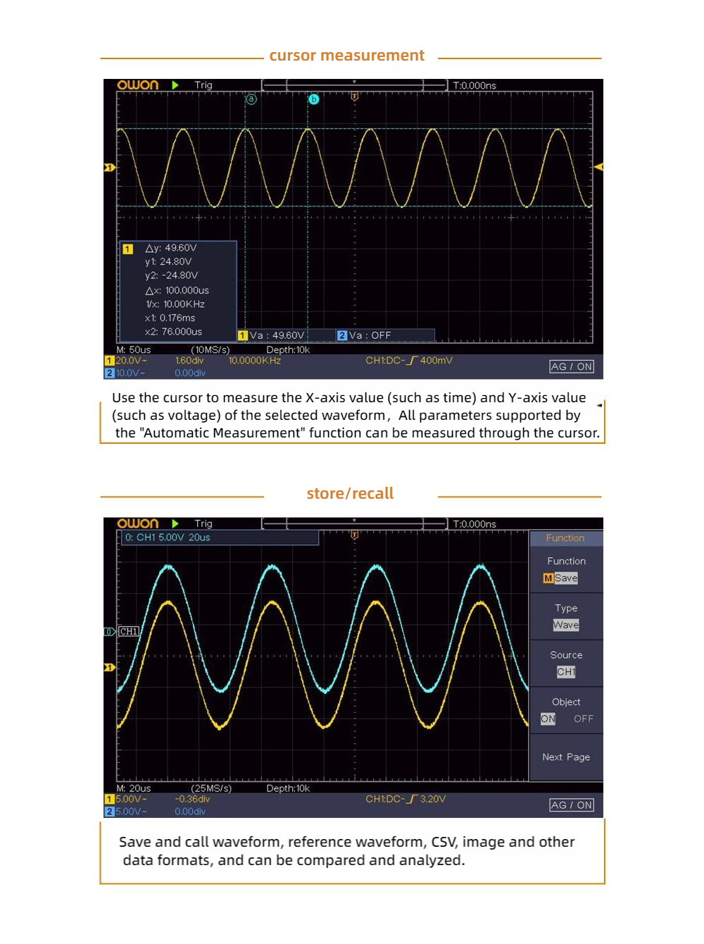 OWON Oscilloscope Measurement
