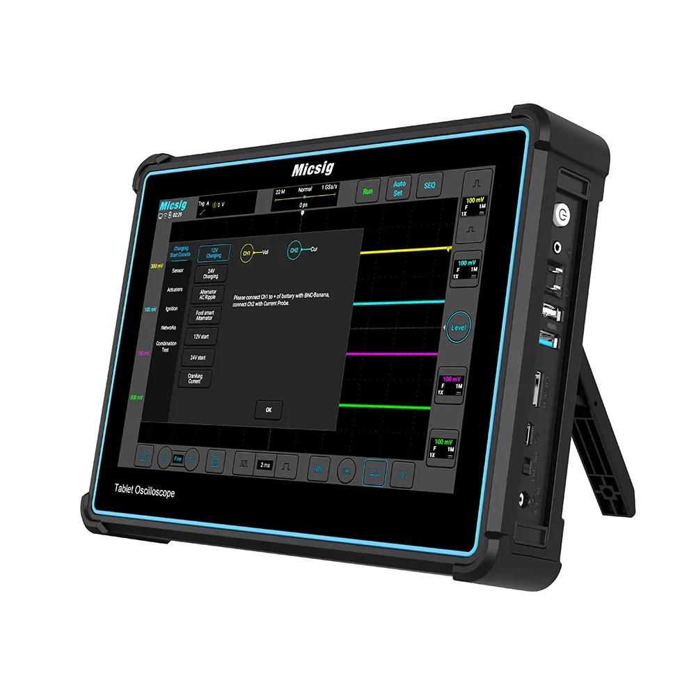 Professional Automobile Oscilloscope for ATO2004 4 Analog Channels 2GSa/S 200mhz Full Touch Screen Digital Oscilloscope