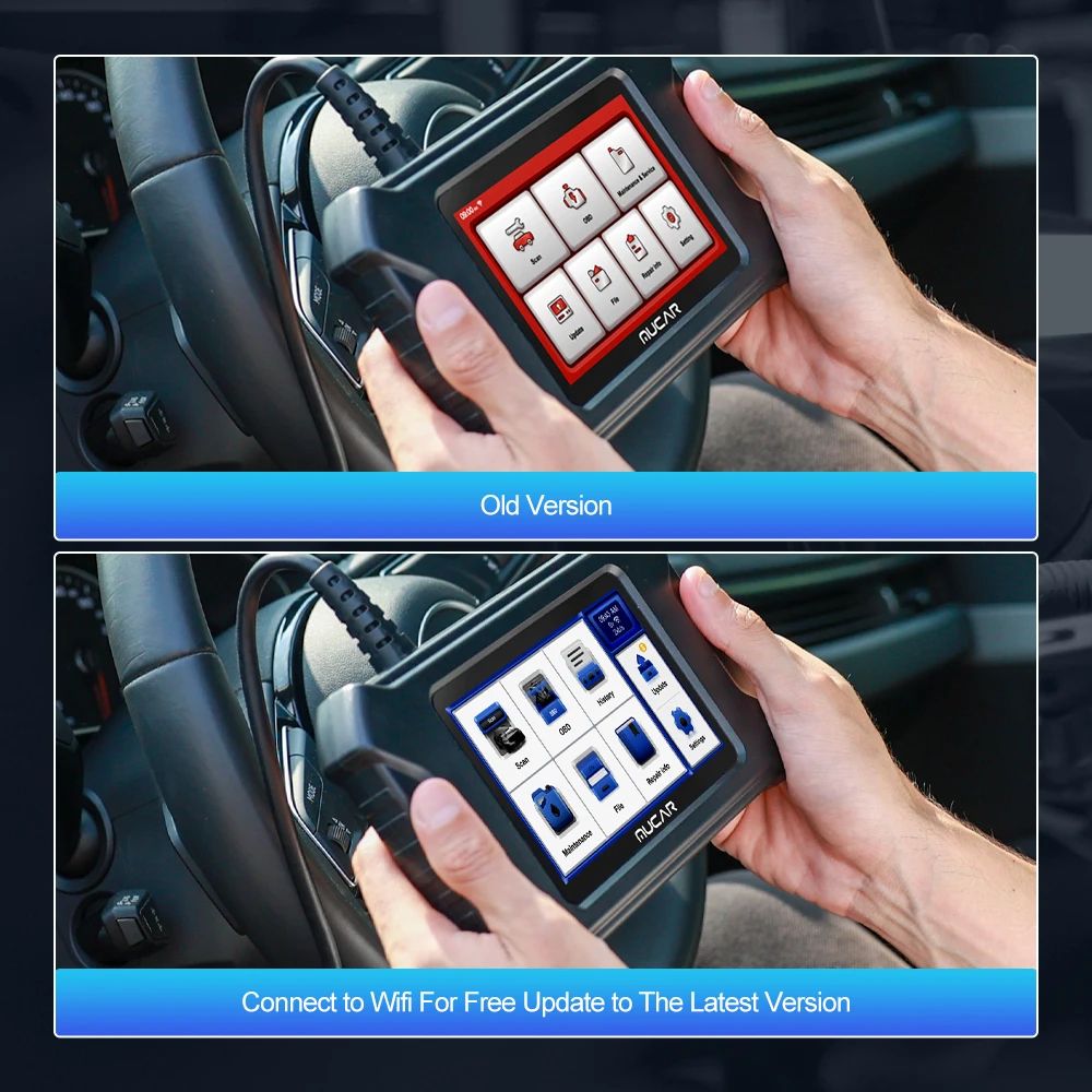MUCAR CS6 Obd2 Scanner All Car Diagnostic Tools ABS SRS ECM TCM BCM TPMS 6 Resets Vehicle Diagnostic Scan Tool Free Upgrade
