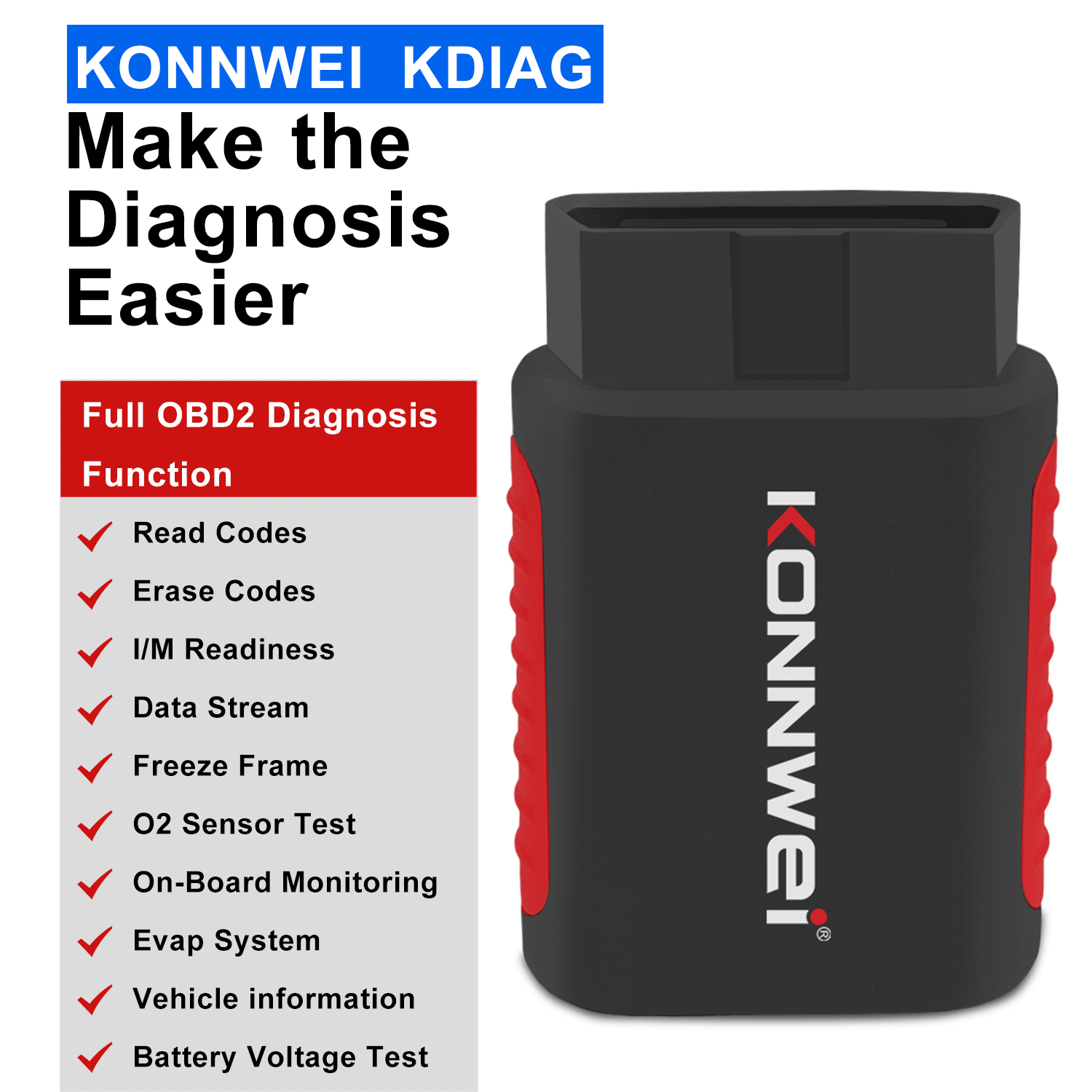 K DIAG Automotive Full Function Diagnostic Instrument Tools ABS Airbag Brake Pad Multi Functional Diagnostic Scanner