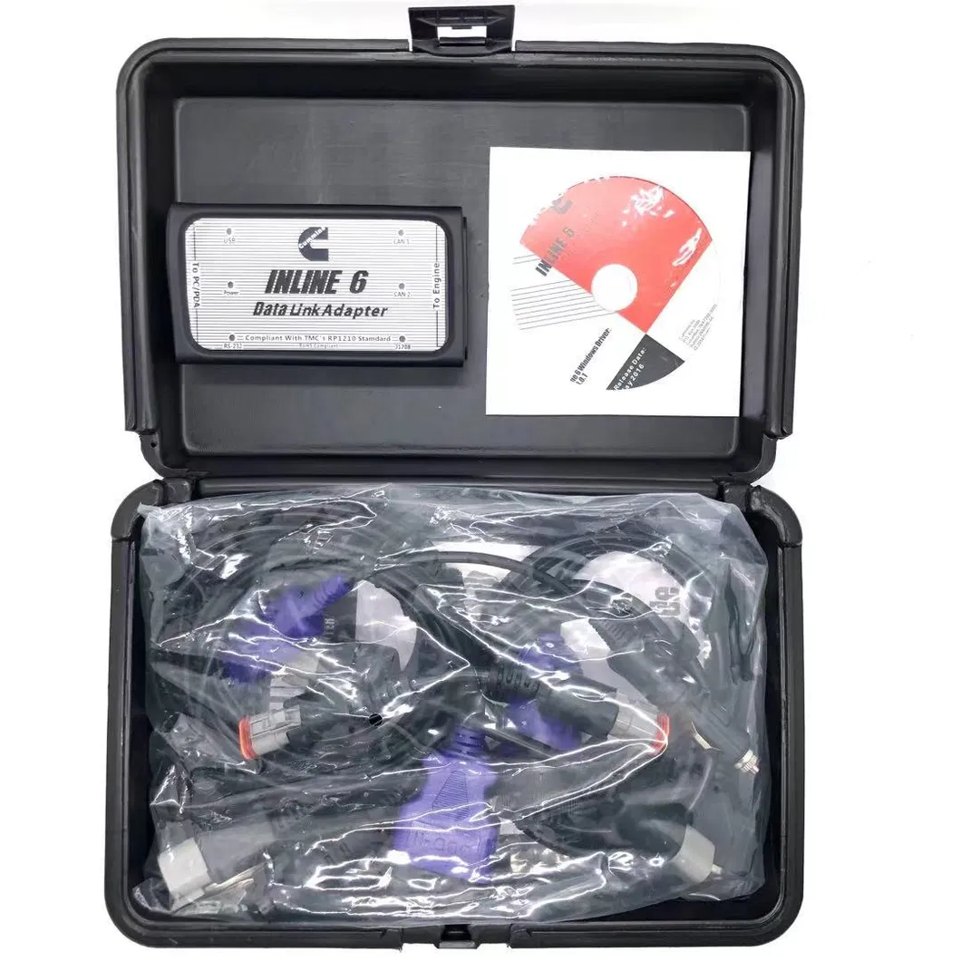 Professional for COM-Mins Inline 6 V7.62 Data Link Adapter Heavy Duty Diagnostic Tool Full 8 Cable Truck Scanner Inline6