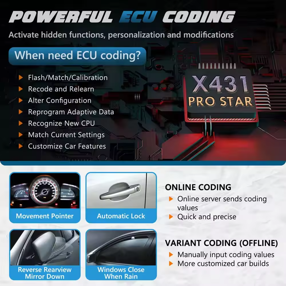 LAUNCH X431 PRO STAR Automotive Diagnostic Tablet OBD2 Scanner with Full System Active Test
