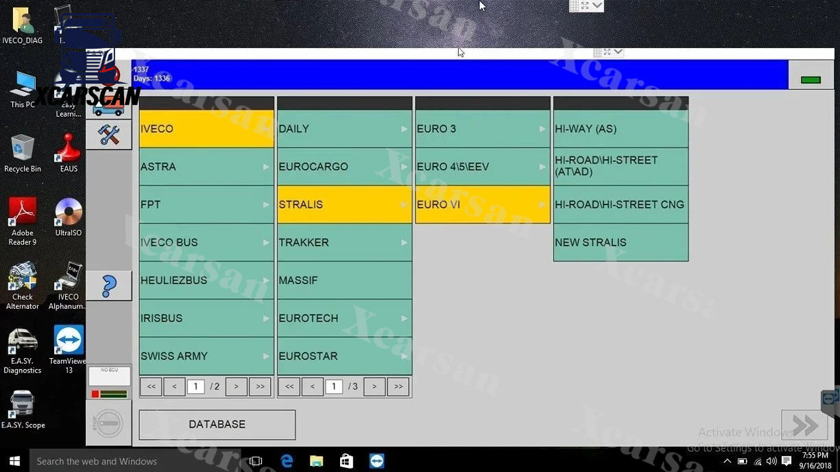 Software Diagnostic Screen