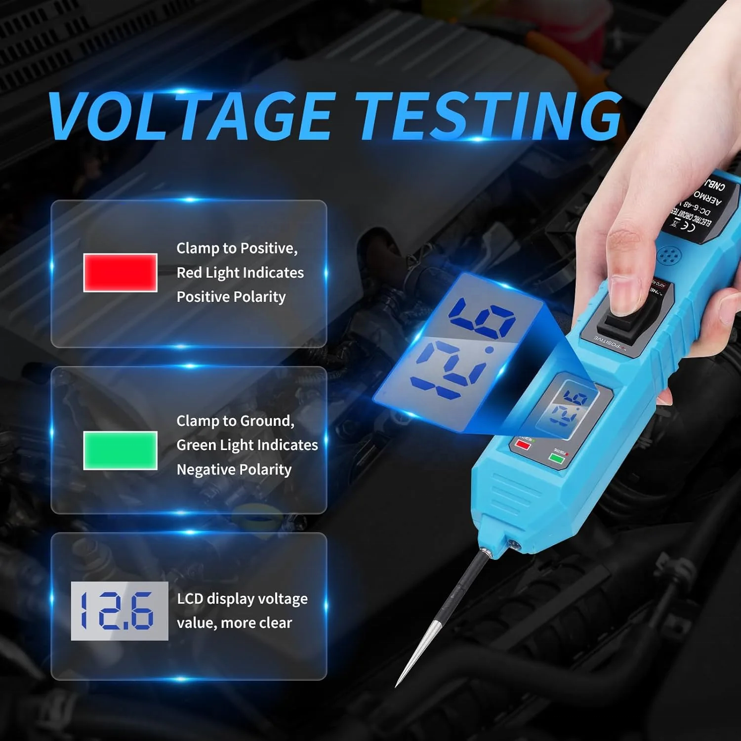Heavy Duty Continuity Tester Pen Diagnostic Tool Automotive Power Circuit Tester for Vehicle Truck Maintenance