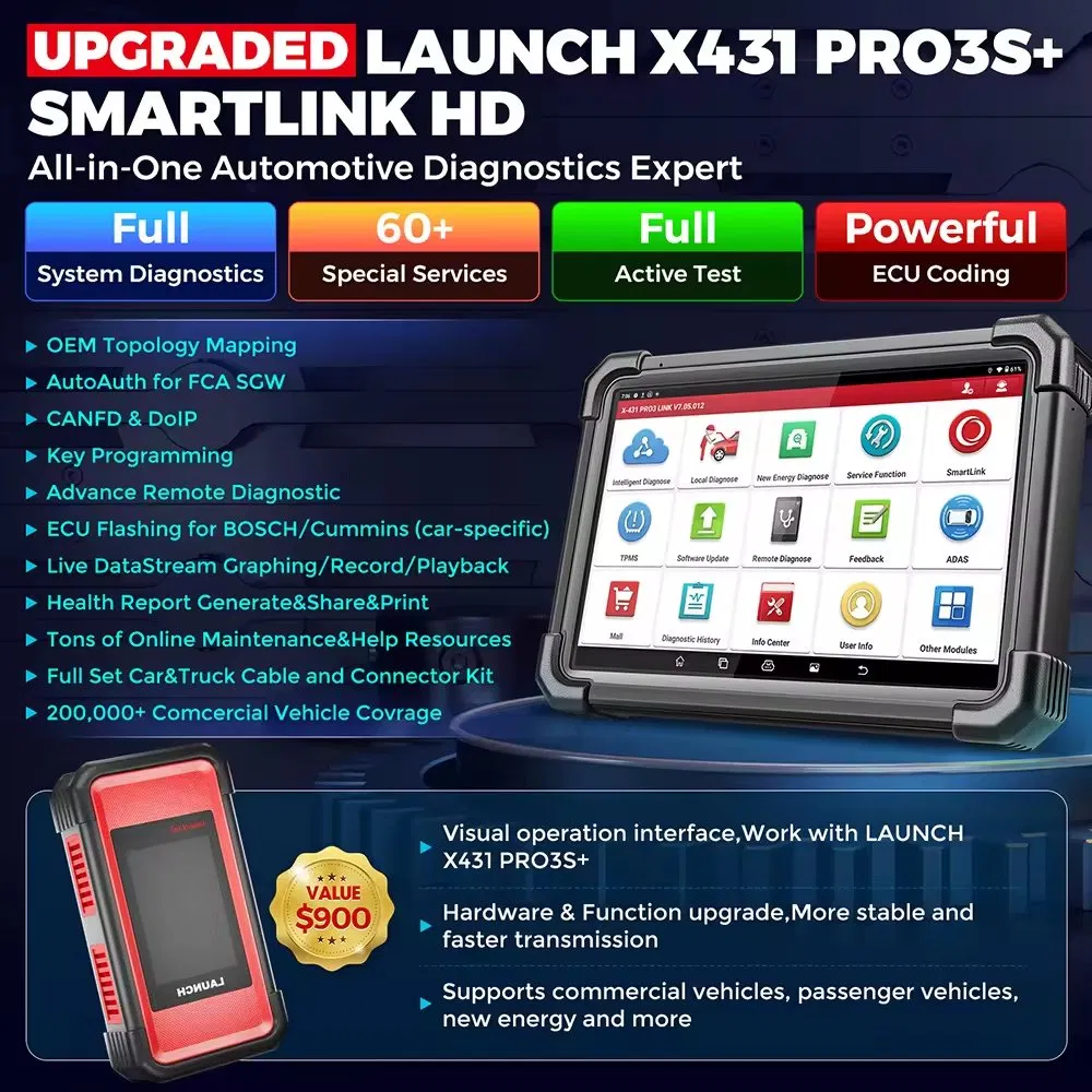 Launch X431 PRO3s+ Smartlink C Product View