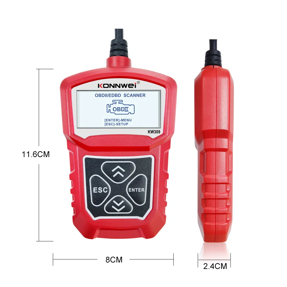 Konnwei Kw309 OBD2 Scanner - Automotive Diagnostic Tool, Red