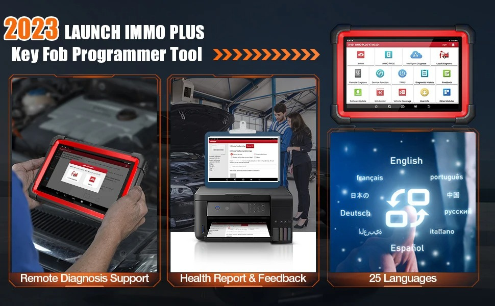 2025 LAUNCH X431 IMMO PLUS Professional Car Key Programmer Scan Diagnostic Tool with X-PROG3 Full System Auto ECU Coding Machine