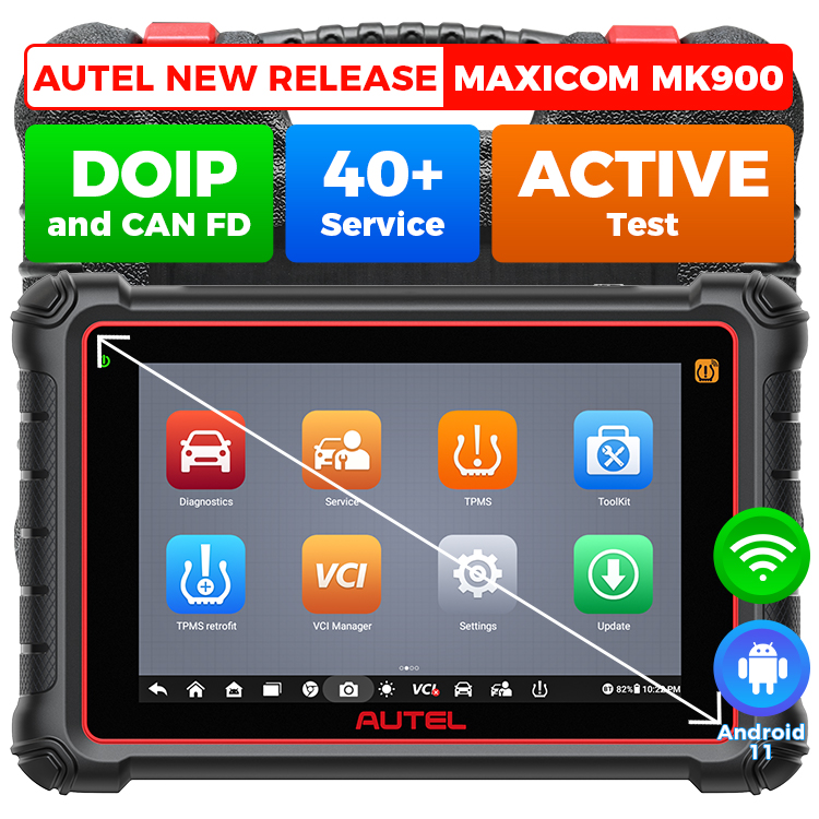 Universal Autel MaxiCOM MK900 Scanner Up Of MK808S 40+ Service CAN-FD DOIP 3K+ Active Test Automotive diagnostic Tools